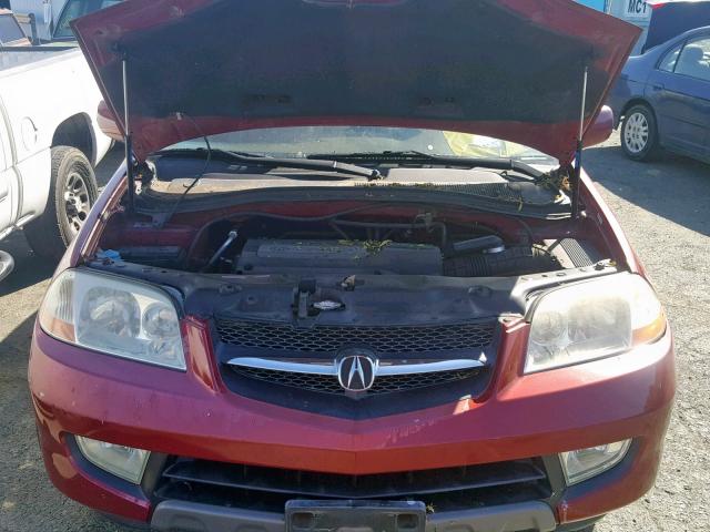 2HNYD18832H544640 - 2002 ACURA MDX TOURIN BURGUNDY photo 7