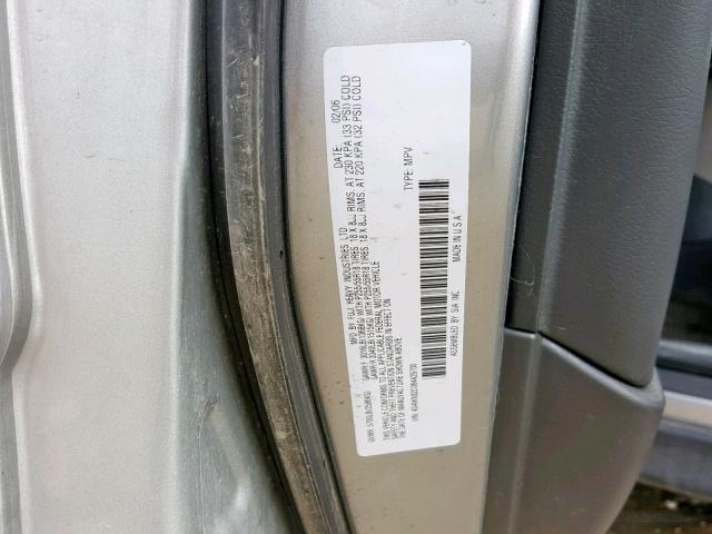 4S4WX82C064429700 - 2006 SUBARU B9 TRIBECA SILVER photo 10