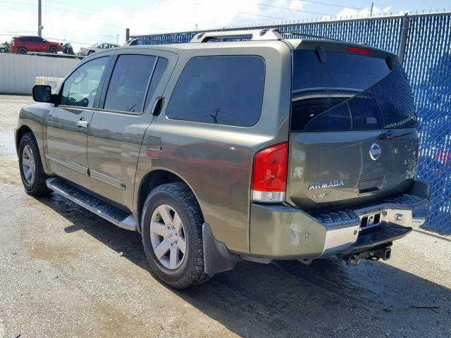 5N1AA08A65N729849 - 2005 NISSAN ARMADA SE GREEN photo 3