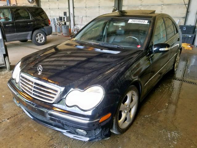 WDBRF40JX5F661639 - 2005 MERCEDES-BENZ C 230K SPO BLACK photo 2