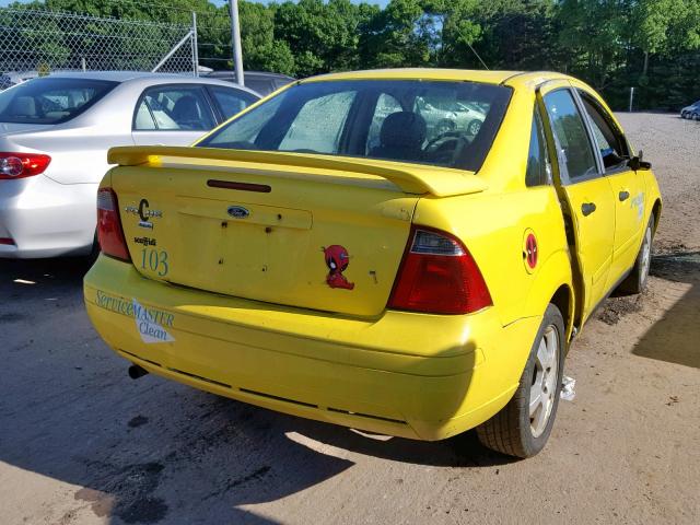 1FAHP34N37W243000 - 2007 FORD FOCUS ZX4 YELLOW photo 4