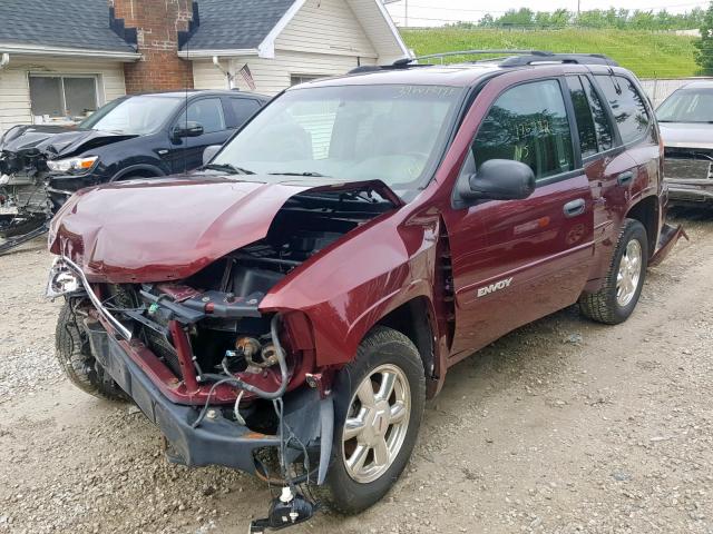 1GKDT13S332388804 - 2003 GMC ENVOY RED photo 2