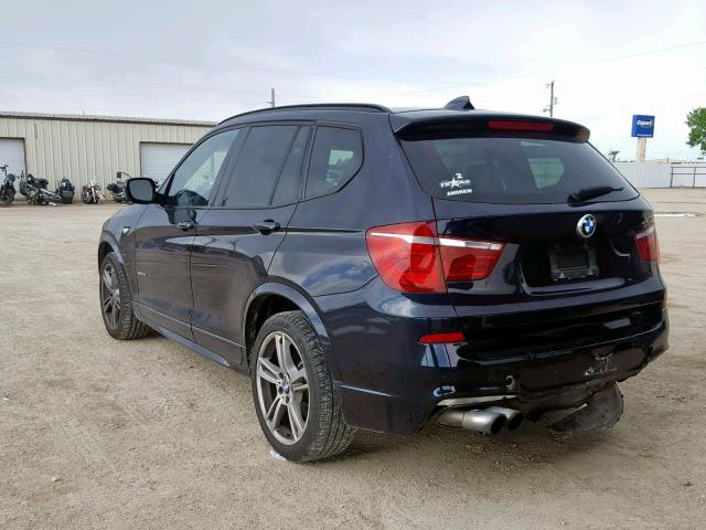 5UXWX7C54DL982821 - 2013 BMW X3 XDRIVE3 BLUE photo 3