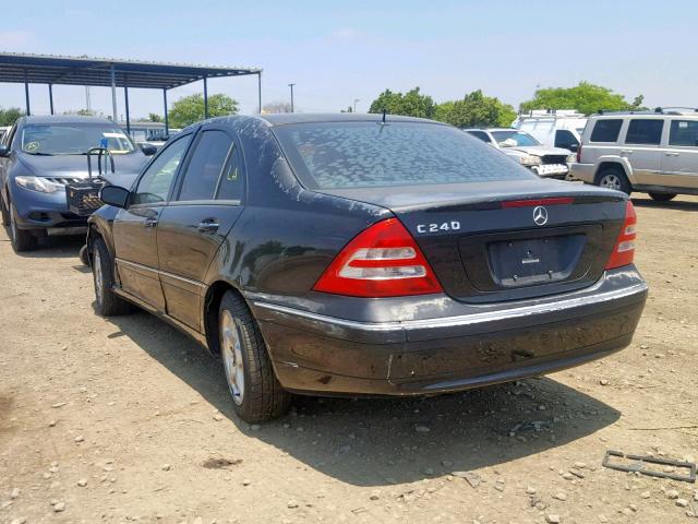 WDBRF61J62E007328 - 2002 MERCEDES-BENZ C 240 BLACK photo 3