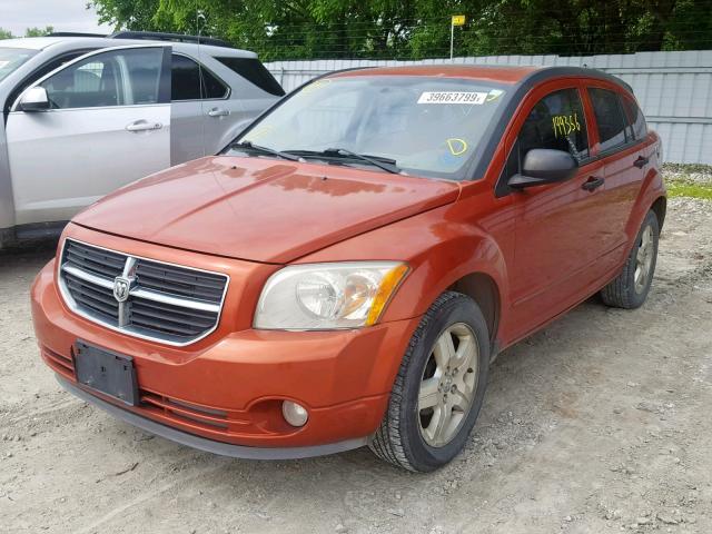 1B3HB48B87D343556 - 2007 DODGE CALIBER SX ORANGE photo 2