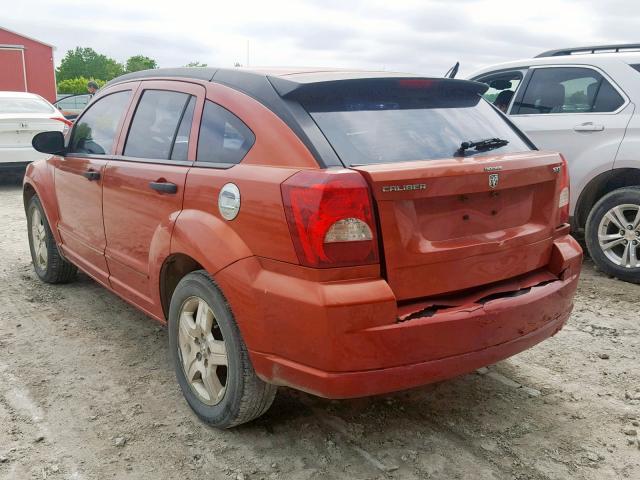 1B3HB48B87D343556 - 2007 DODGE CALIBER SX ORANGE photo 3