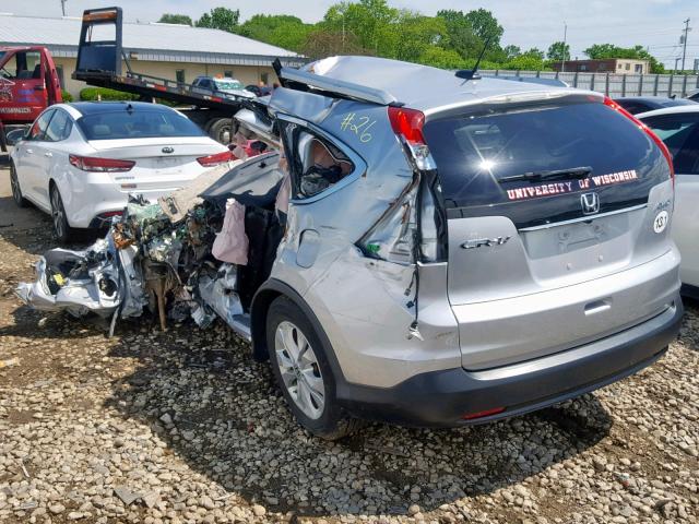 5J6RM4H7XCL083342 - 2012 HONDA CR-V EXL SILVER photo 3