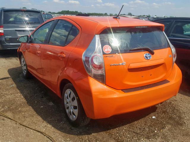 JTDKDTB36D1033770 - 2013 TOYOTA PRIUS C ORANGE photo 3