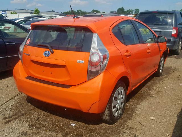 JTDKDTB36D1033770 - 2013 TOYOTA PRIUS C ORANGE photo 4