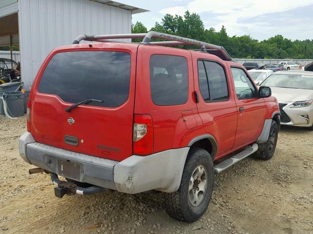 5N1ED28Y1YC557442 - 2000 NISSAN XTERRA XE RED photo 4