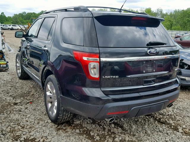 1FM5K8F86FGB00966 - 2015 FORD EXPLORER L BLACK photo 3