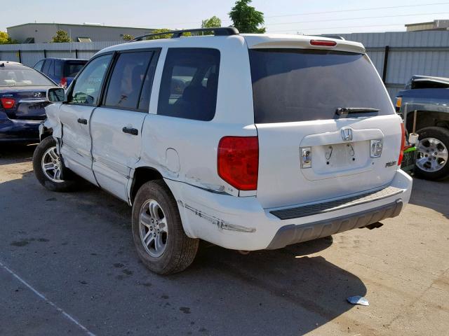 2HKYF18424H562876 - 2004 HONDA PILOT EX WHITE photo 3