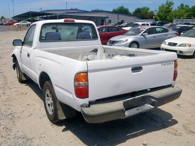 5TENL42N21Z774815 - 2001 TOYOTA TACOMA WHITE photo 3