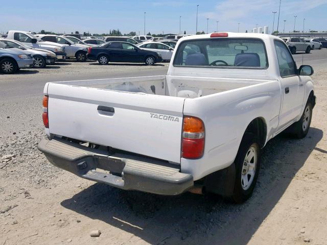 5TENL42N21Z774815 - 2001 TOYOTA TACOMA WHITE photo 4