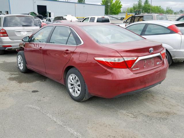 4T1BD1FK7FU164144 - 2015 TOYOTA CAMRY HYBR RED photo 3