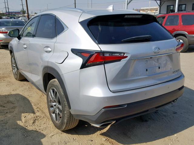 JTJYARBZ3F2003873 - 2015 LEXUS NX 200T SILVER photo 3