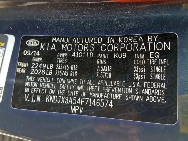 KNDJX3A54F7146574 - 2015 KIA SOUL ! Mavi foto 10