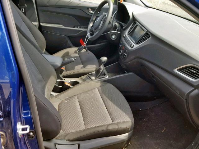 3KPC24A35KE055903 - 2019 HYUNDAI ACCENT SE BLUE photo 5