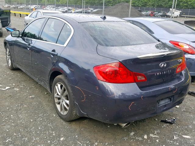 JNKCV61F19M357177 - 2009 INFINITI G37 BLUE photo 3