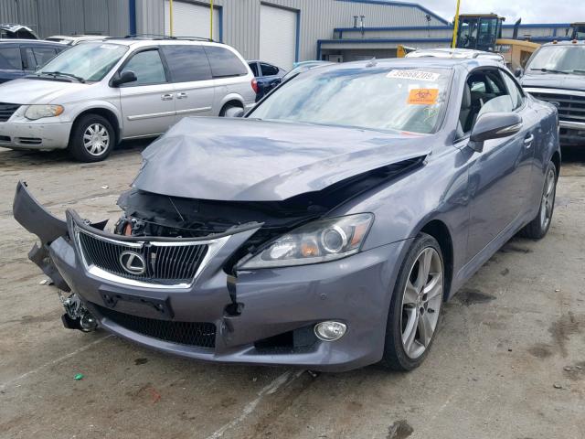 JTHFE2C23C2507177 - 2012 LEXUS IS 350 GRAY photo 2