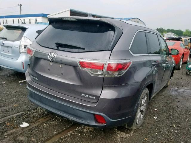 5TDJKRFH9FS092022 - 2015 TOYOTA HIGHLANDER GRAY photo 4