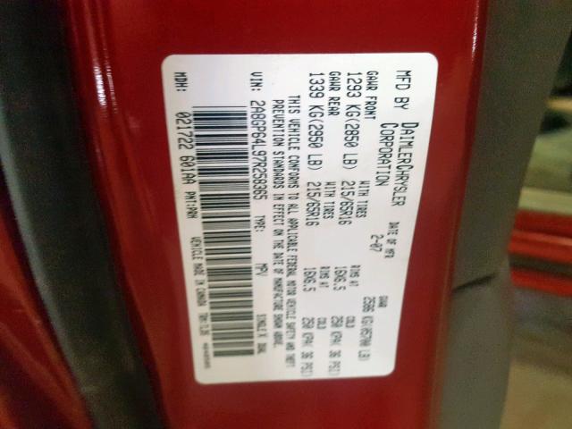 2A8GP64L97R258365 - 2007 CHRYSLER TOWN & COU RED photo 10