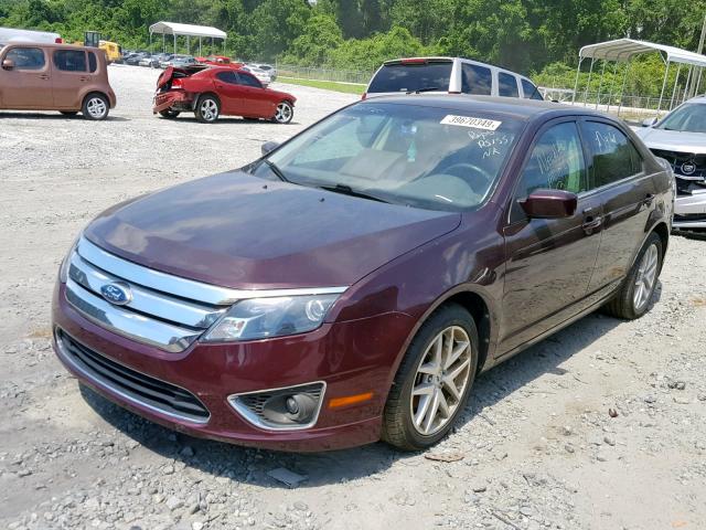 3FAHP0JA2CR226525 - 2012 FORD FUSION SEL RED photo 2