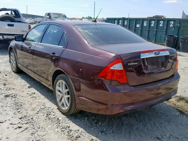 3FAHP0JA2CR226525 - 2012 FORD FUSION SEL RED photo 3