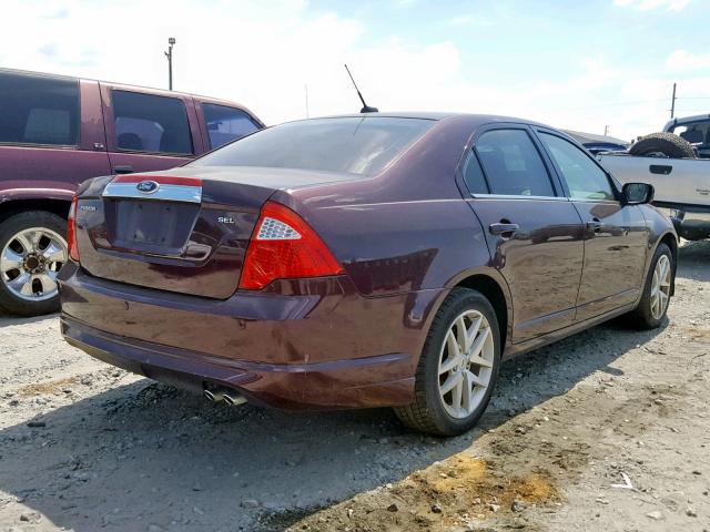 3FAHP0JA2CR226525 - 2012 FORD FUSION SEL RED photo 4