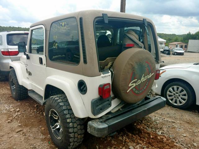 1J4FA59S41P366572 - 2001 JEEP WRANGLER / WHITE photo 3