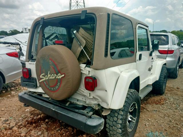 1J4FA59S41P366572 - 2001 JEEP WRANGLER / WHITE photo 4