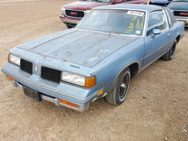 1G3GK11Y5HR301714 - 1987 OLDSMOBILE CUTLASS SA BLUE photo 2