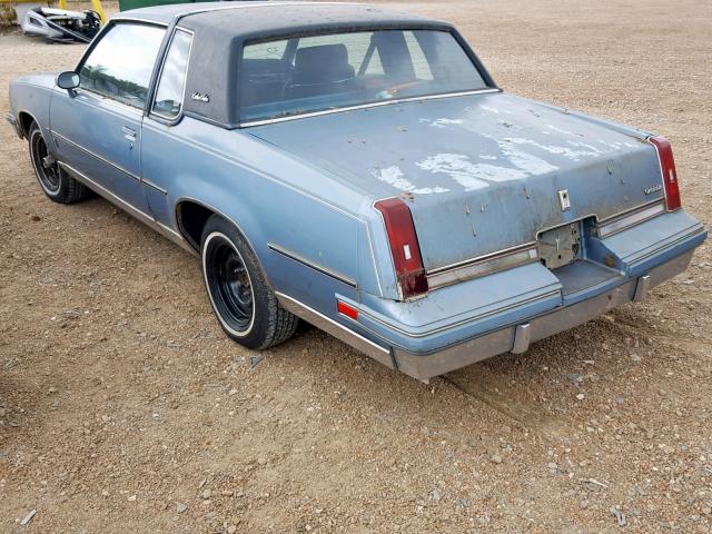 1G3GK11Y5HR301714 - 1987 OLDSMOBILE CUTLASS SA BLUE photo 3