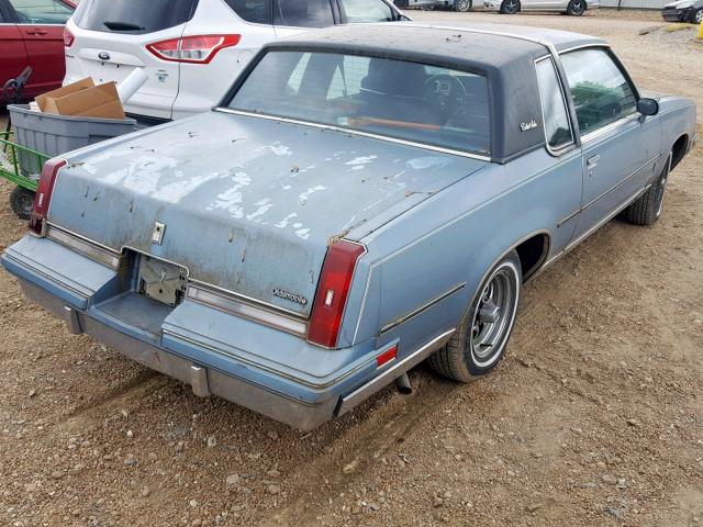 1G3GK11Y5HR301714 - 1987 OLDSMOBILE CUTLASS SA BLUE photo 4