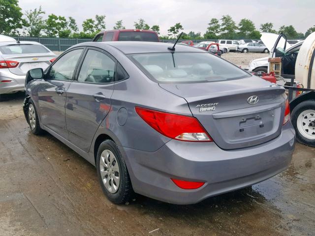 KMHCT4AE1GU073589 - 2016 HYUNDAI ACCENT SE GRAY photo 3