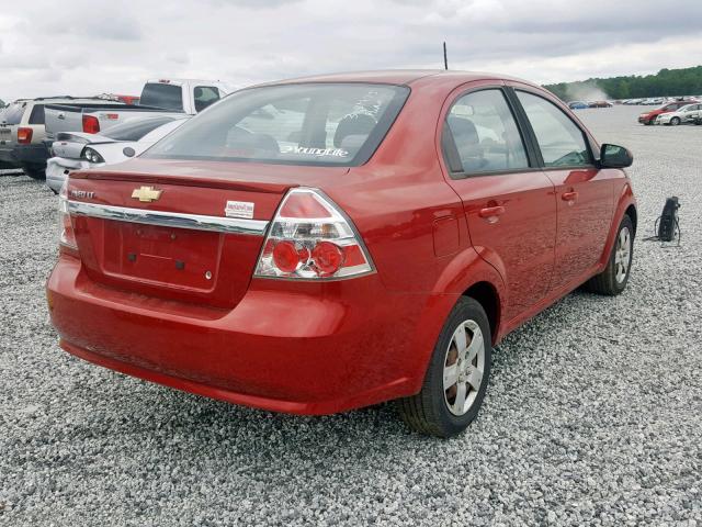 KL1TD5DE1AB119578 - 2010 CHEVROLET AVEO LS RED photo 4