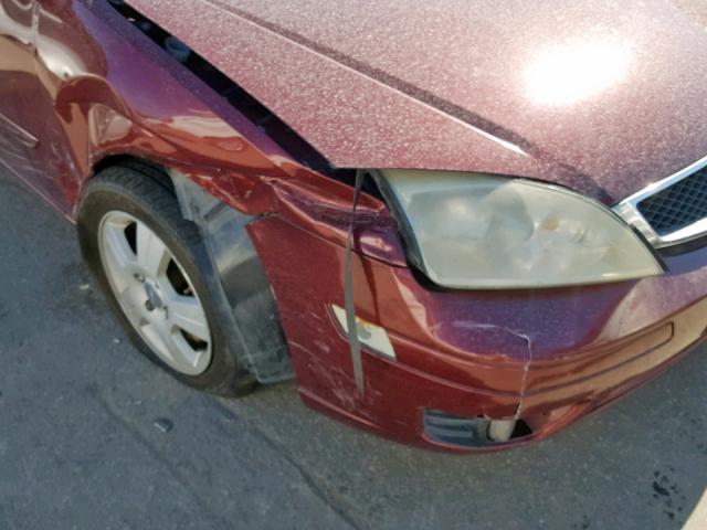 1FAHP34N16W204971 - 2006 FORD FOCUS ZX4 BURGUNDY photo 9