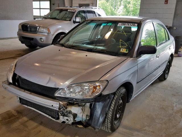 1HGES16395L008564 - 2005 HONDA CIVIC DX V SILVER photo 2