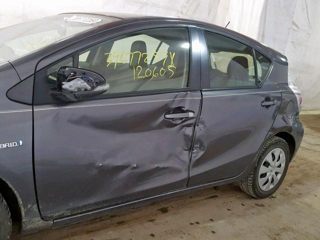 JTDKDTB39E1070216 - 2014 TOYOTA PRIUS C GRAY photo 9