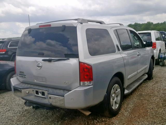 5N1AA08B44N701751 - 2004 NISSAN ARMADA SE SILVER photo 4