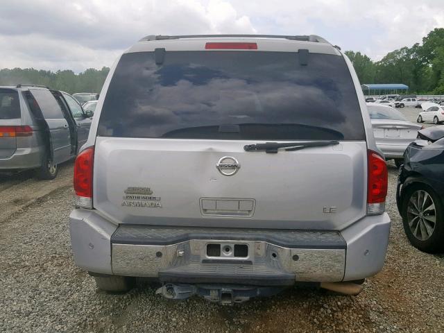 5N1AA08B44N701751 - 2004 NISSAN ARMADA SE SILVER photo 9