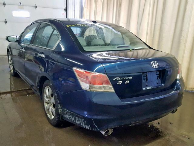 5KBCP3F82AB011478 - 2010 HONDA ACCORD EXL BLUE photo 3