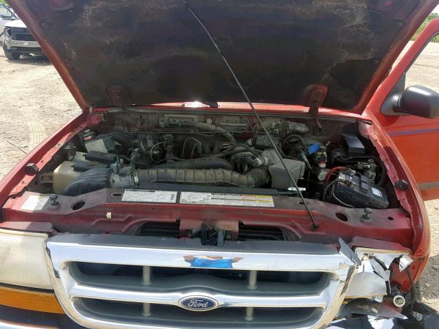 1FTYR10U8WUC72606 - 1998 FORD RANGER RED photo 7