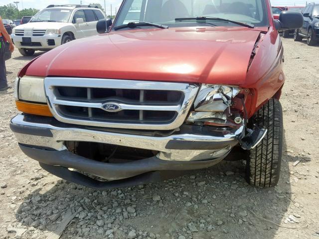 1FTYR10U8WUC72606 - 1998 FORD RANGER RED photo 9