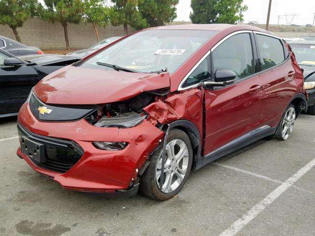 1G1FW6S01H4168350 - 2017 CHEVROLET BOLT EV LT BURGUNDY photo 2