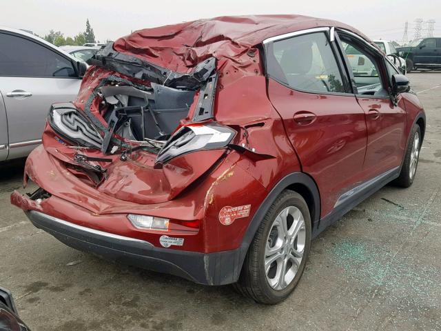 1G1FW6S01H4168350 - 2017 CHEVROLET BOLT EV LT BURGUNDY photo 4