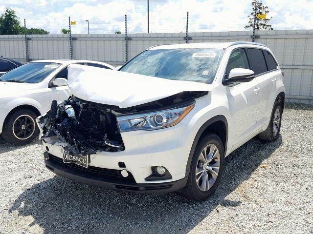 5TDKKRFH4FS095382 - 2015 TOYOTA HIGHLANDER WHITE photo 2