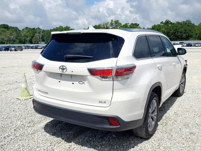 5TDKKRFH4FS095382 - 2015 TOYOTA HIGHLANDER WHITE photo 4