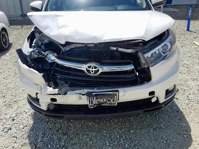 5TDKKRFH4FS095382 - 2015 TOYOTA HIGHLANDER WHITE photo 9