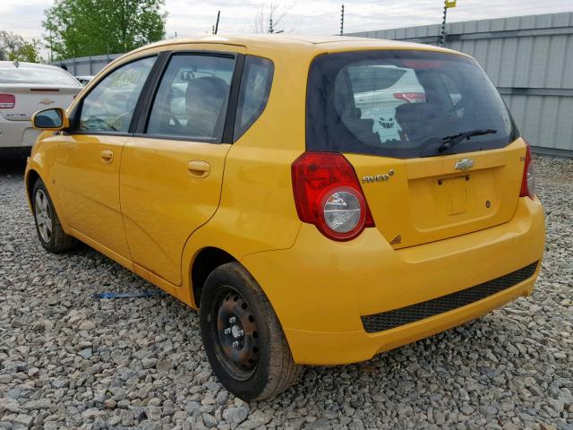 KL1TD66E39B665992 - 2009 CHEVROLET AVEO LS YELLOW photo 3